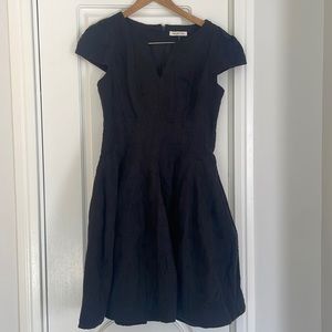 Halston Cocktail Dress Black Fit-and-flare Size 10